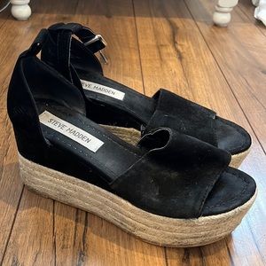 STEVE MADDEN Black espadrille sandals